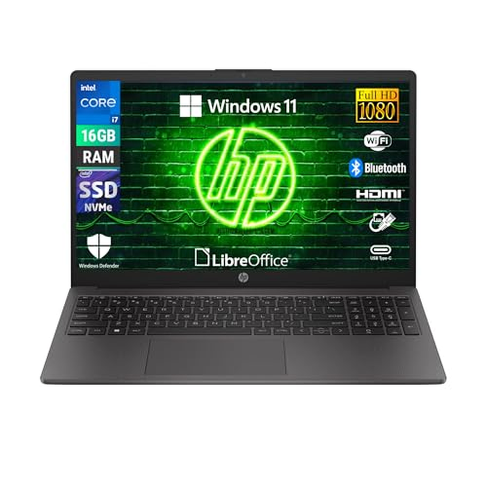 HP 250 G9, Intel Core i7-1255U, displej notebooku 15,6 Zoll Full HD, RAM 16 GB DDR4-SDRAM, 512 GB SSD, Wi-Fi 5, Windows 11 Pro,